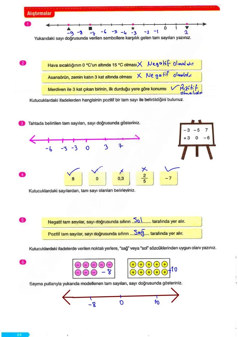 6. Sınıf Matematik Ders Kitabı Cevapları Ata Yayınları Sayfa 64 Çözüm Görseli