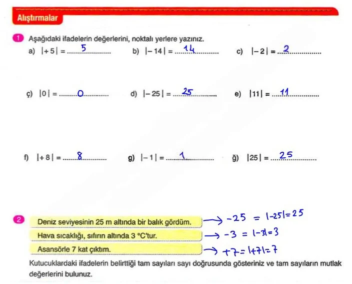 6. Sınıf Matematik Ders Kitabı Cevapları Ata Yayınları Sayfa 74 Çözüm Görseli