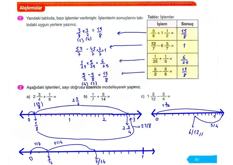 6. Sınıf Matematik Ders Kitabı Cevapları Ata Yayınları Sayfa 85 Çözüm Görseli