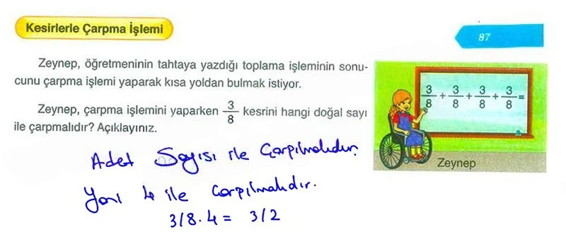 6. Sınıf Matematik Ders Kitabı Cevapları Ata Yayınları Sayfa 87 Çözüm Görseli
