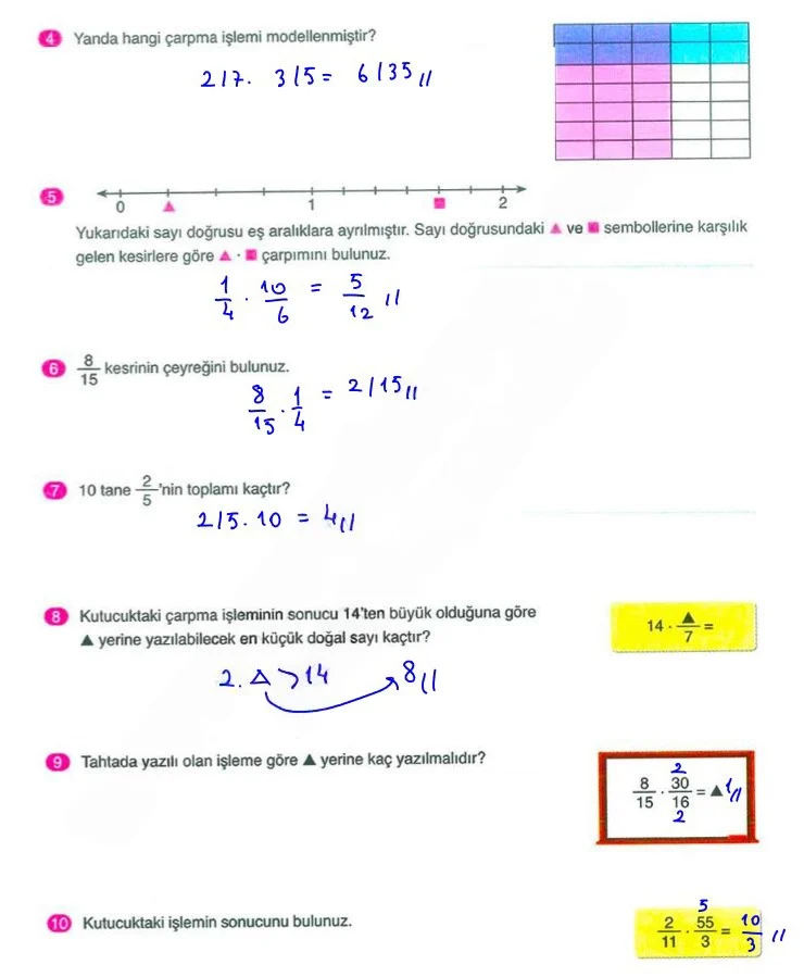6. Sınıf Matematik Ders Kitabı Cevapları Ata Yayınları Sayfa 93 Çözüm Görseli