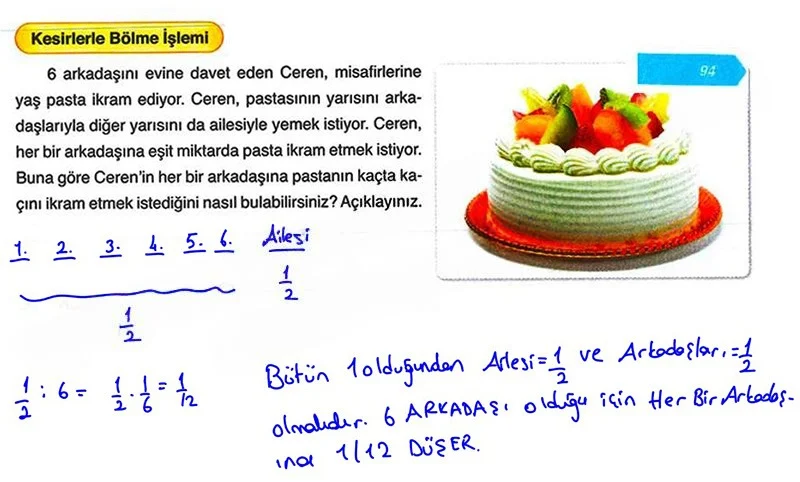 6. Sınıf Matematik Ders Kitabı Cevapları Ata Yayınları Sayfa 94 Çözüm Görseli