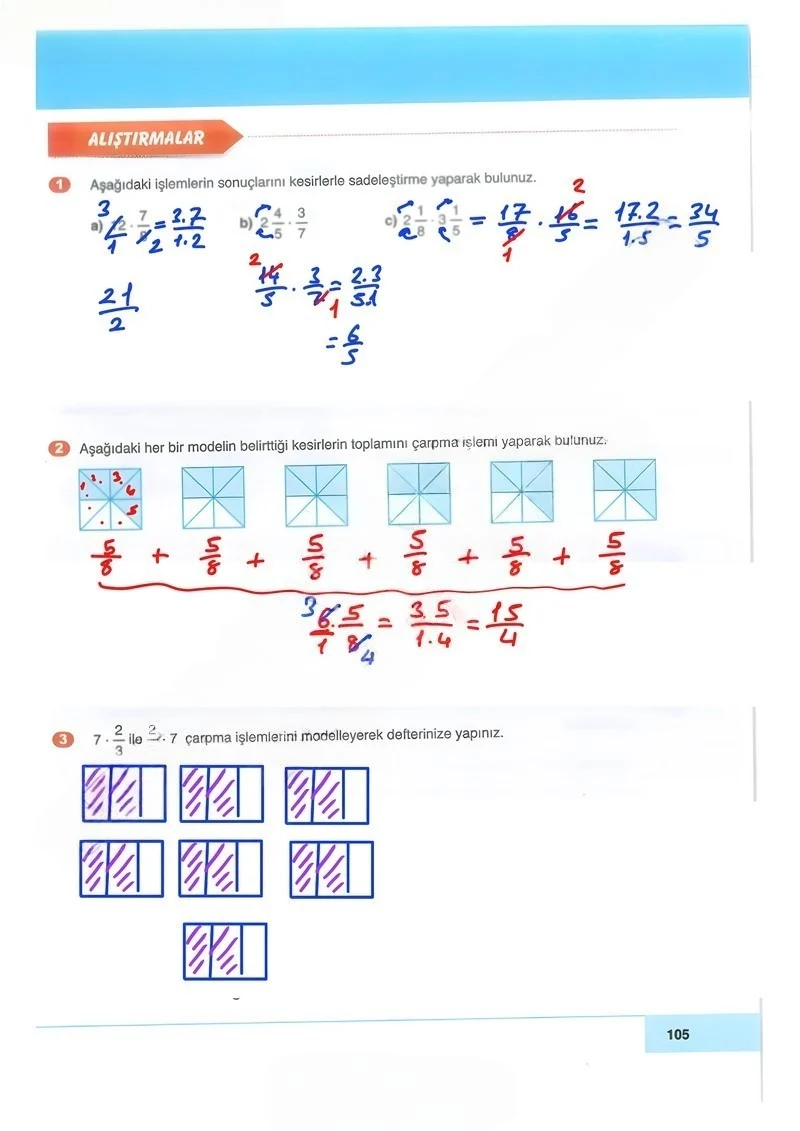 6. Sınıf Matematik Ders Kitabı Cevapları Doğa Yayınları Sayfa 105 Çözüm Görseli