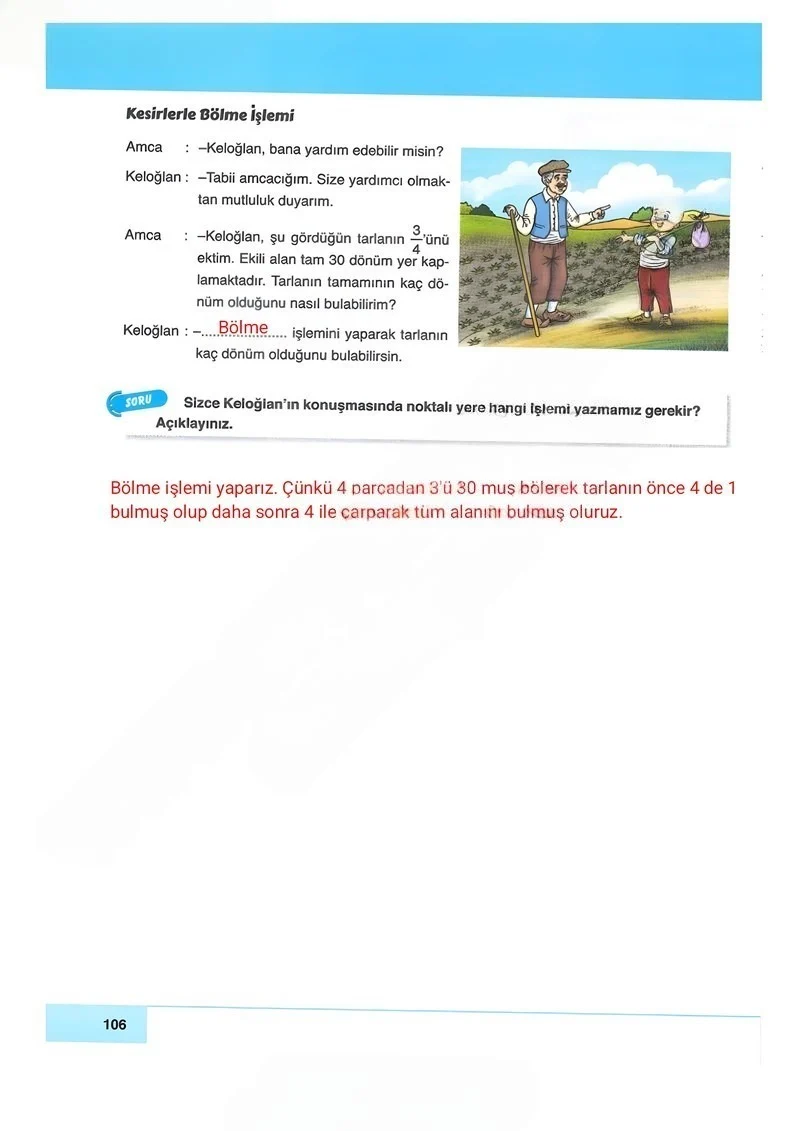 6. Sınıf Matematik Ders Kitabı Cevapları Doğa Yayınları Sayfa 106 Çözüm Görseli