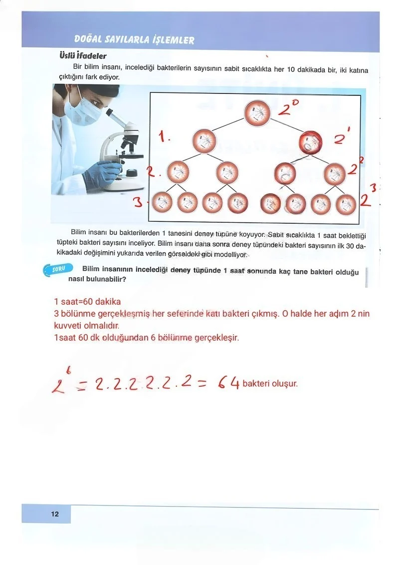 6. Sınıf Matematik Ders Kitabı Cevapları Doğa Yayınları Sayfa 12 Çözüm Görseli
