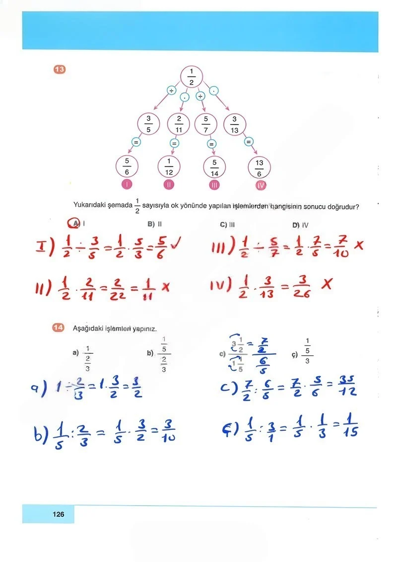 6. Sınıf Matematik Ders Kitabı Cevapları Doğa Yayınları Sayfa 126 Çözüm Görseli