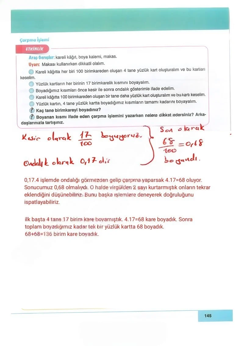 6. Sınıf Matematik Ders Kitabı Cevapları Doğa Yayınları Sayfa 145 Çözüm Görseli