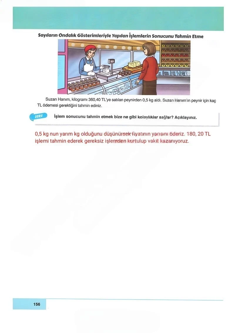 6. Sınıf Matematik Ders Kitabı Cevapları Doğa Yayınları Sayfa 156 Çözüm Görseli