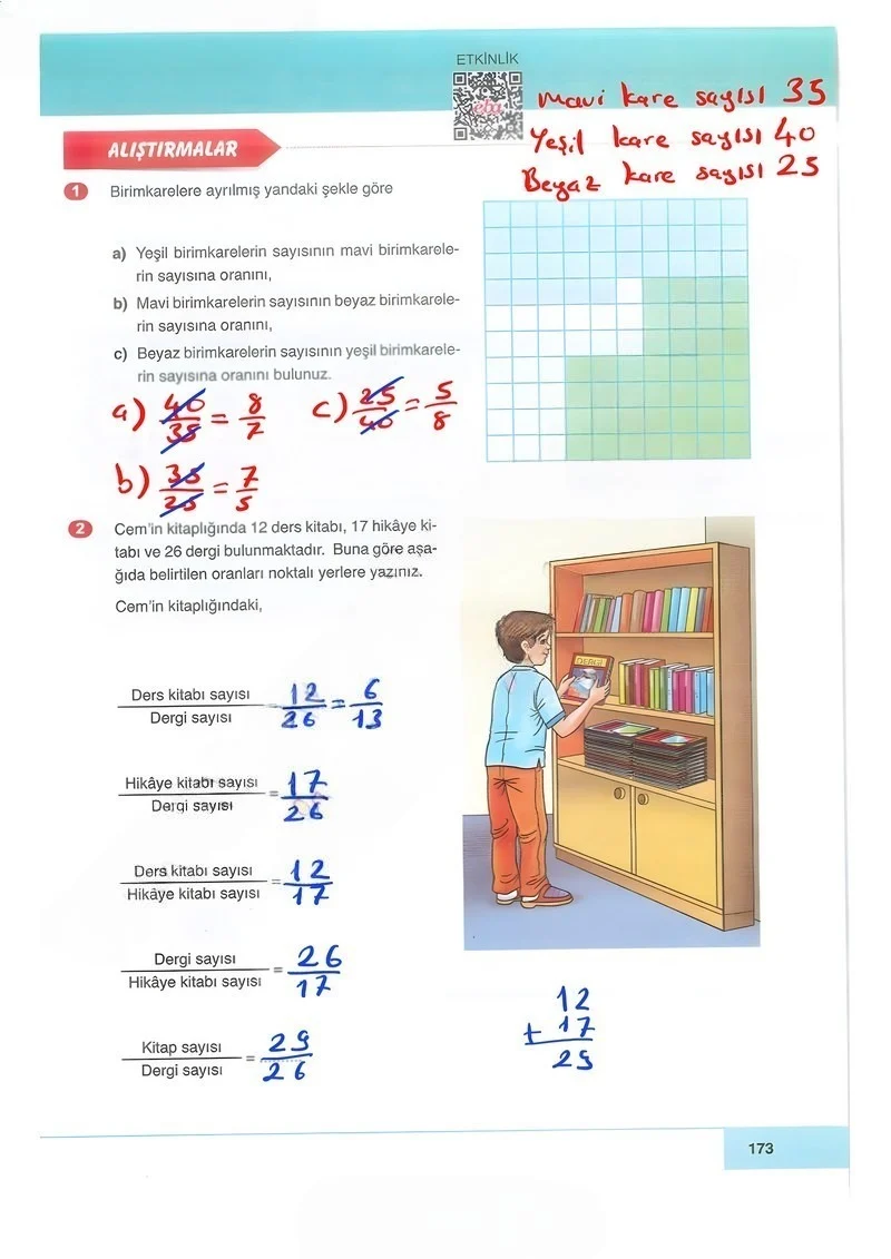 6. Sınıf Matematik Ders Kitabı Cevapları Doğa Yayınları Sayfa 173 Çözüm Görseli