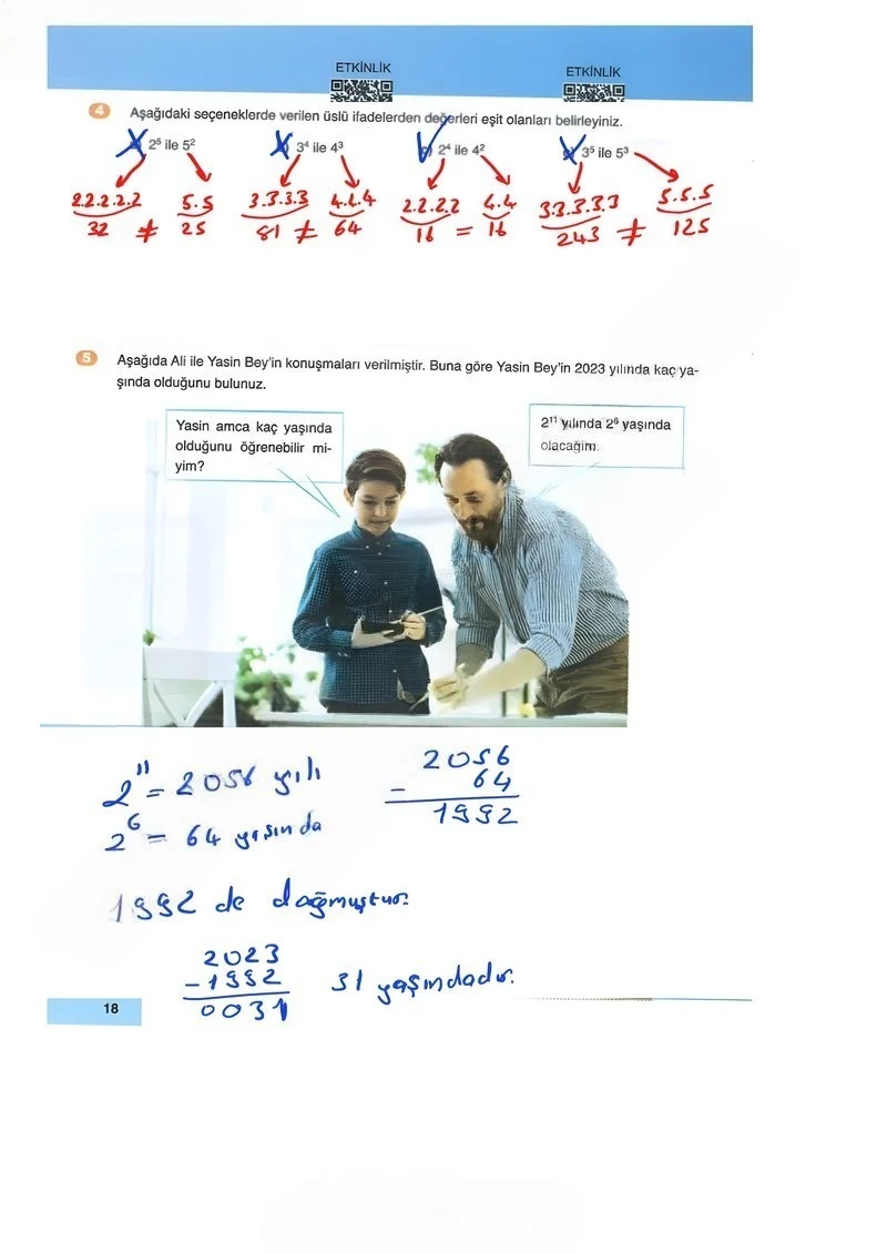 6. Sınıf Matematik Ders Kitabı Cevapları Doğa Yayınları Sayfa 18 Çözüm Görseli