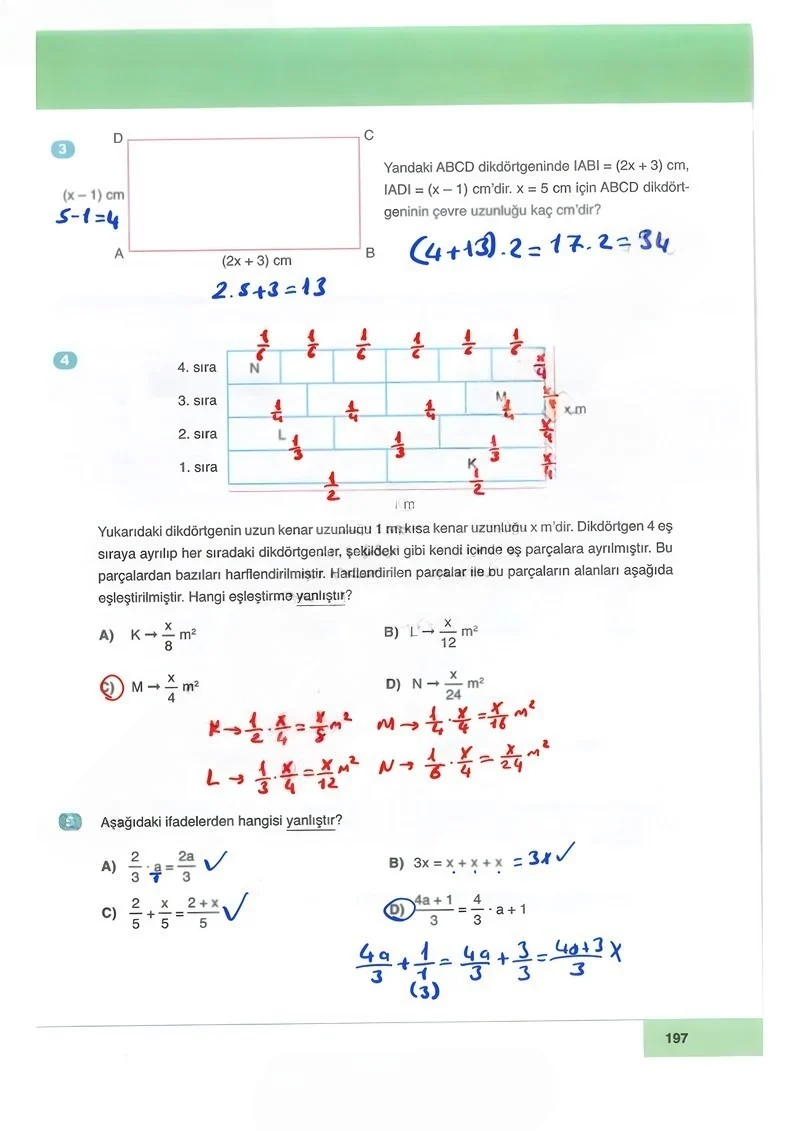 6. Sınıf Matematik Ders Kitabı Cevapları Doğa Yayınları Sayfa 197 Çözüm Görseli