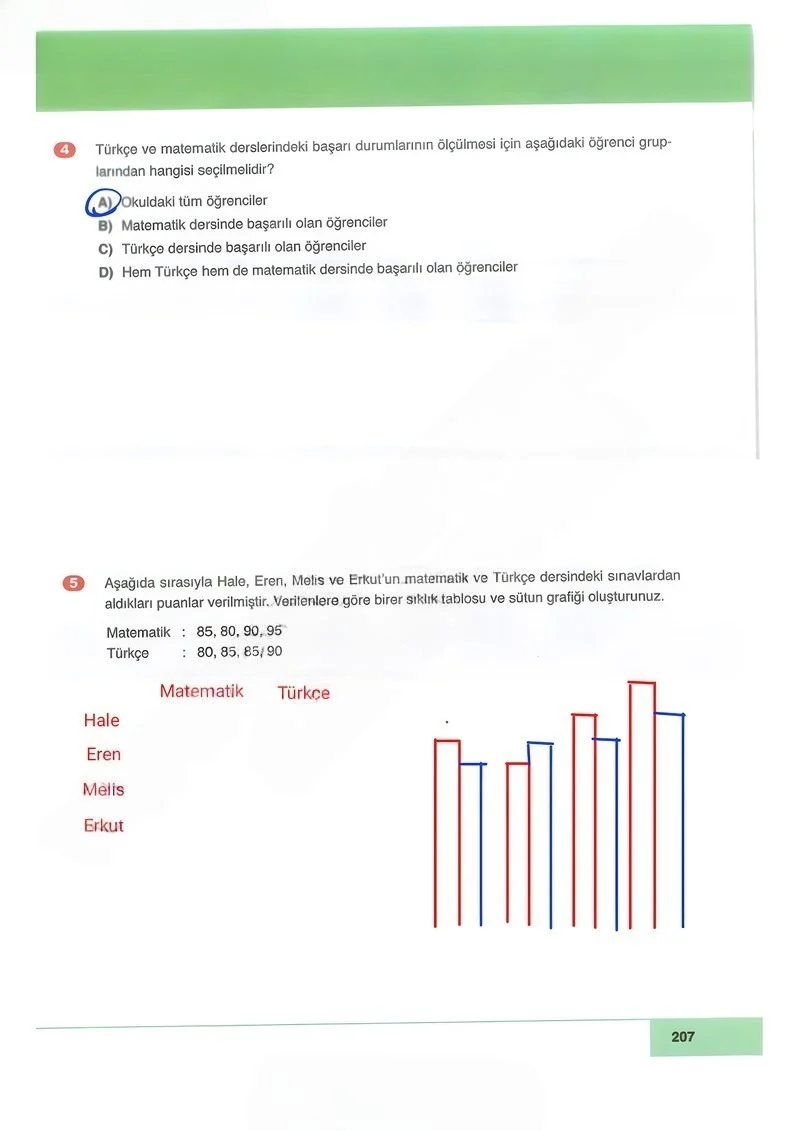 6. Sınıf Matematik Ders Kitabı Cevapları Doğa Yayınları Sayfa 207 Çözüm Görseli