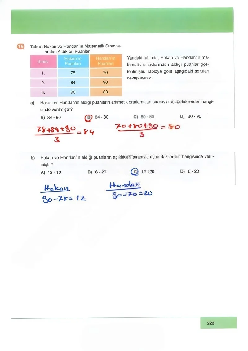 6. Sınıf Matematik Ders Kitabı Cevapları Doğa Yayınları Sayfa 223 Çözüm Görseli