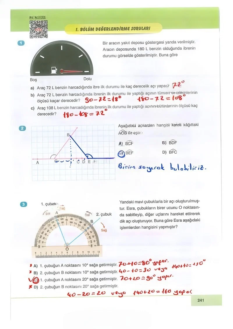 6. Sınıf Matematik Ders Kitabı Cevapları Doğa Yayınları Sayfa 241 Çözüm Görseli