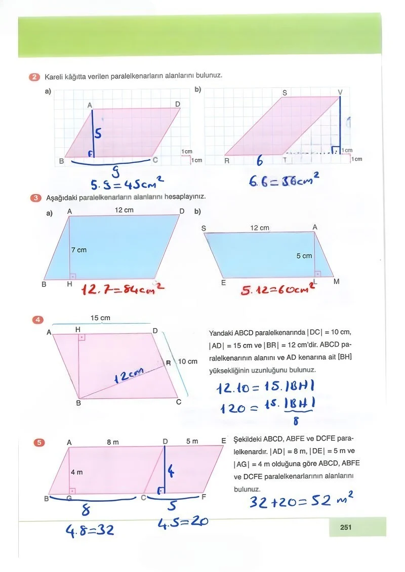 6. Sınıf Matematik Ders Kitabı Cevapları Doğa Yayınları Sayfa 251 Çözüm Görseli