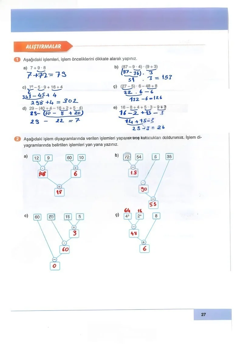 6. Sınıf Matematik Ders Kitabı Cevapları Doğa Yayınları Sayfa 27 Çözüm Görseli