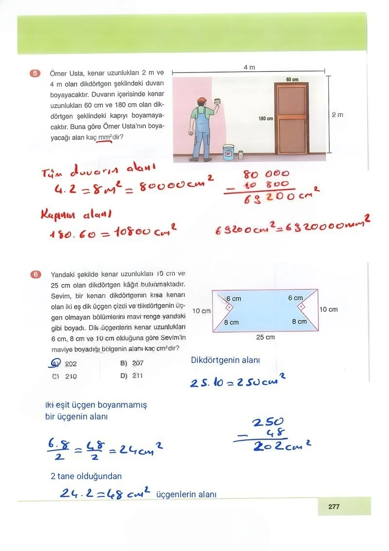 6. Sınıf Matematik Ders Kitabı Cevapları Doğa Yayınları Sayfa 277 Çözüm Görseli