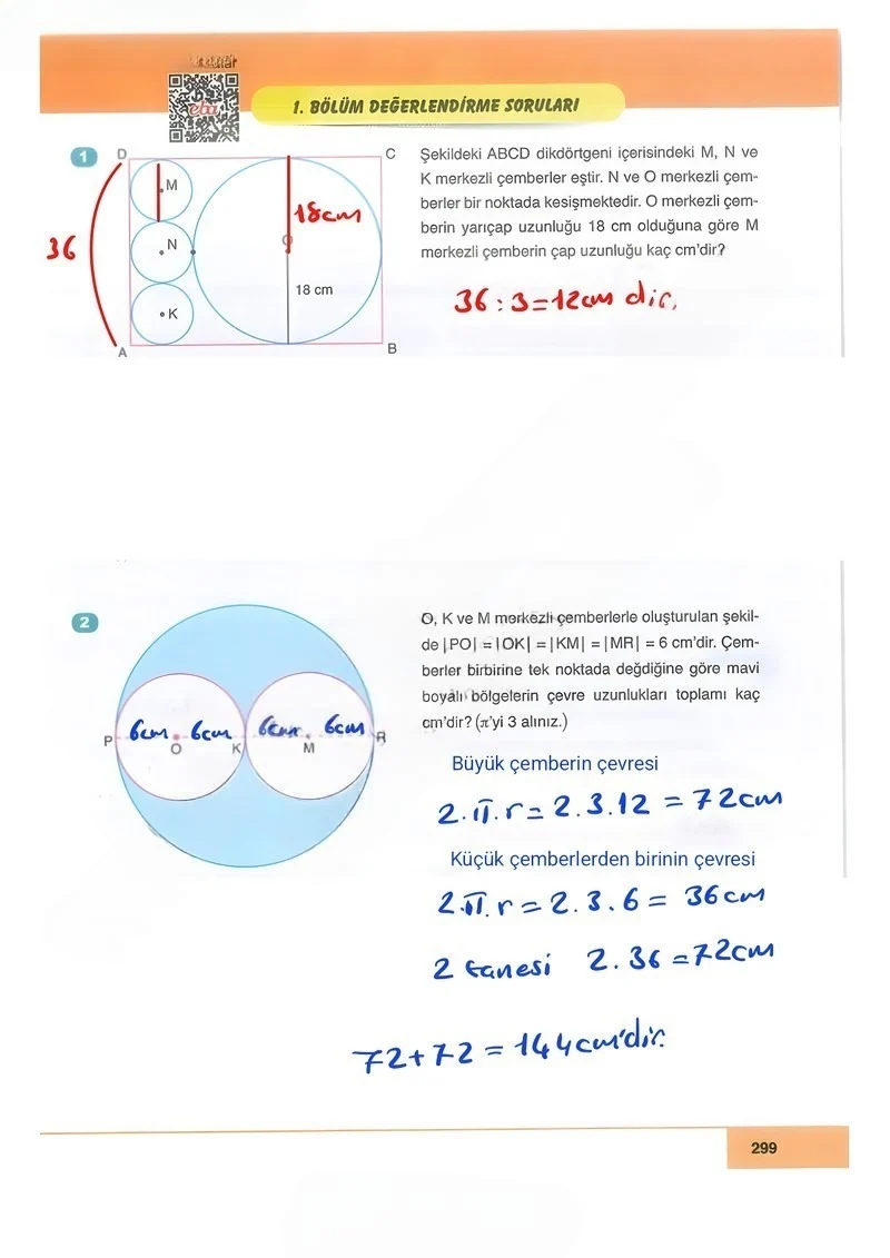 6. Sınıf Matematik Ders Kitabı Cevapları Doğa Yayınları Sayfa 299 Çözüm Görseli