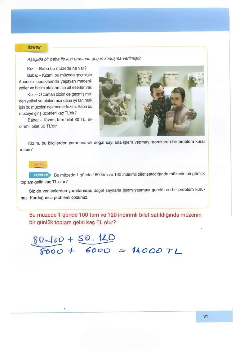 6. Sınıf Matematik Ders Kitabı Cevapları Doğa Yayınları Sayfa 31 Çözüm Görseli