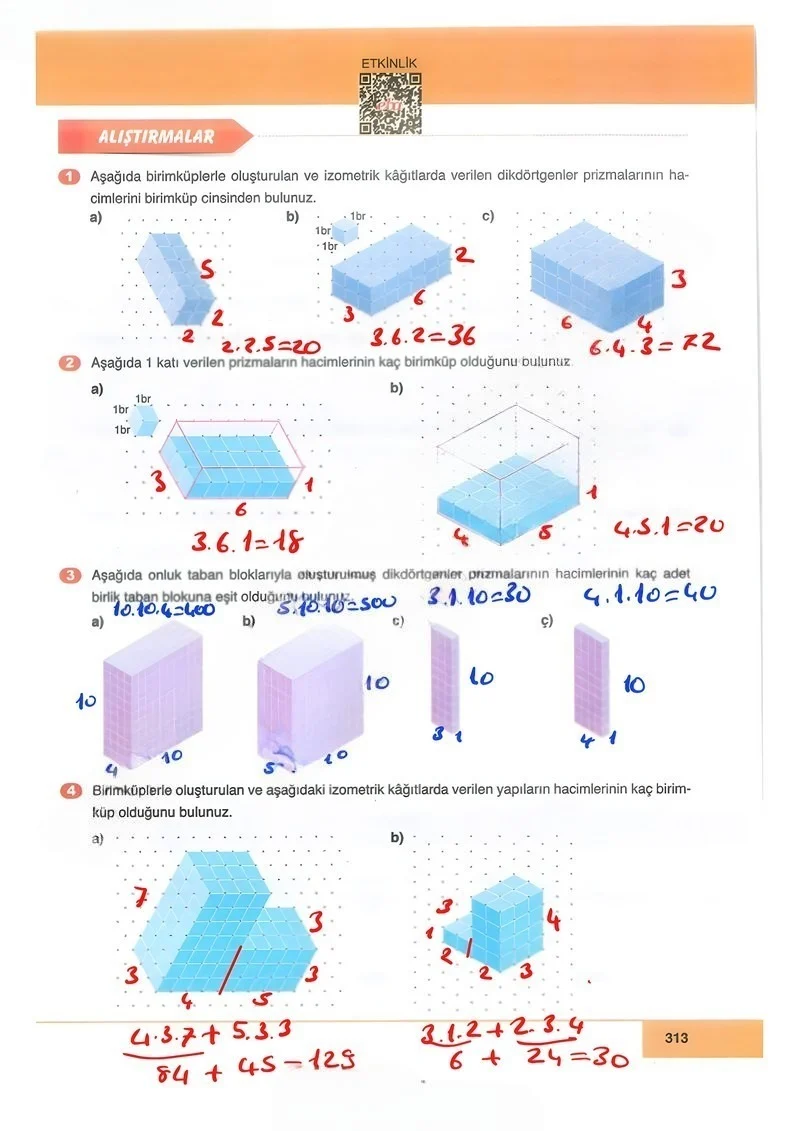 6. Sınıf Matematik Ders Kitabı Cevapları Doğa Yayınları Sayfa 313 Çözüm Görseli