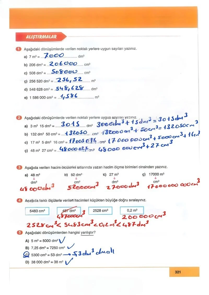 6. Sınıf Matematik Ders Kitabı Cevapları Doğa Yayınları Sayfa 321 Çözüm Görseli
