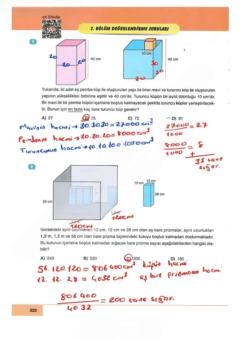 6. Sınıf Matematik Ders Kitabı Cevapları Doğa Yayınları Sayfa 322 Çözüm Görseli