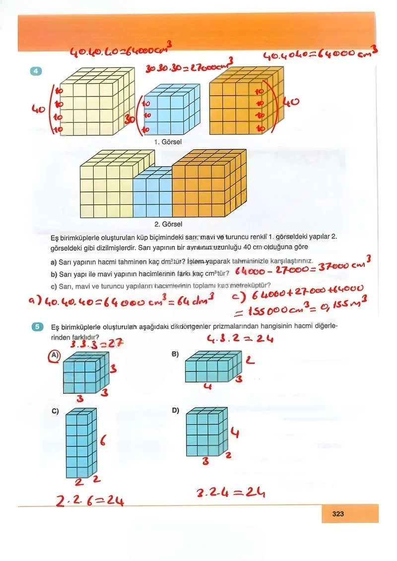 6. Sınıf Matematik Ders Kitabı Cevapları Doğa Yayınları Sayfa 323 Çözüm Görseli