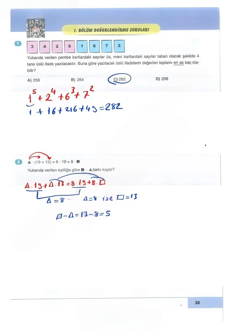 6. Sınıf Matematik Ders Kitabı Cevapları Doğa Yayınları Sayfa 33 Çözüm Görseli