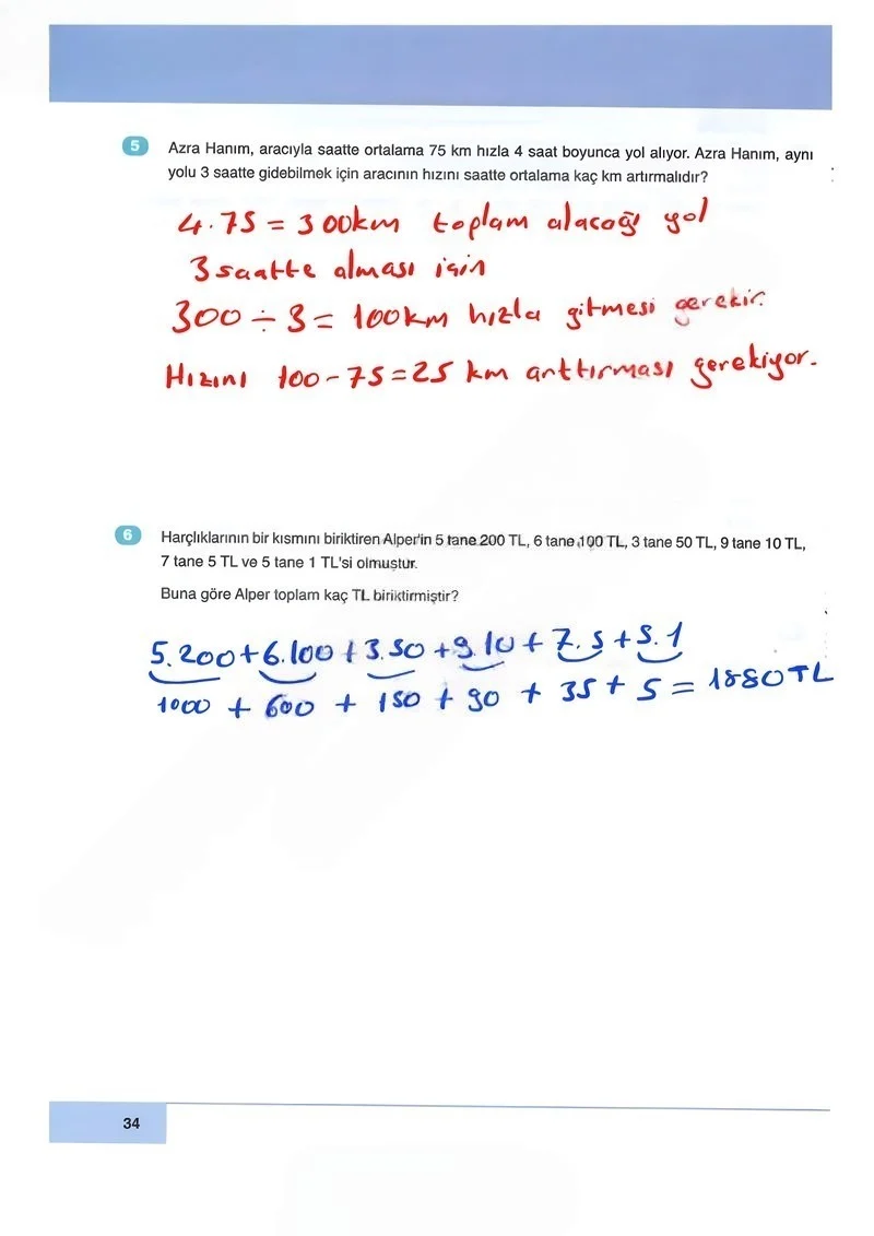 6. Sınıf Matematik Ders Kitabı Cevapları Doğa Yayınları Sayfa 34 Çözüm Görseli