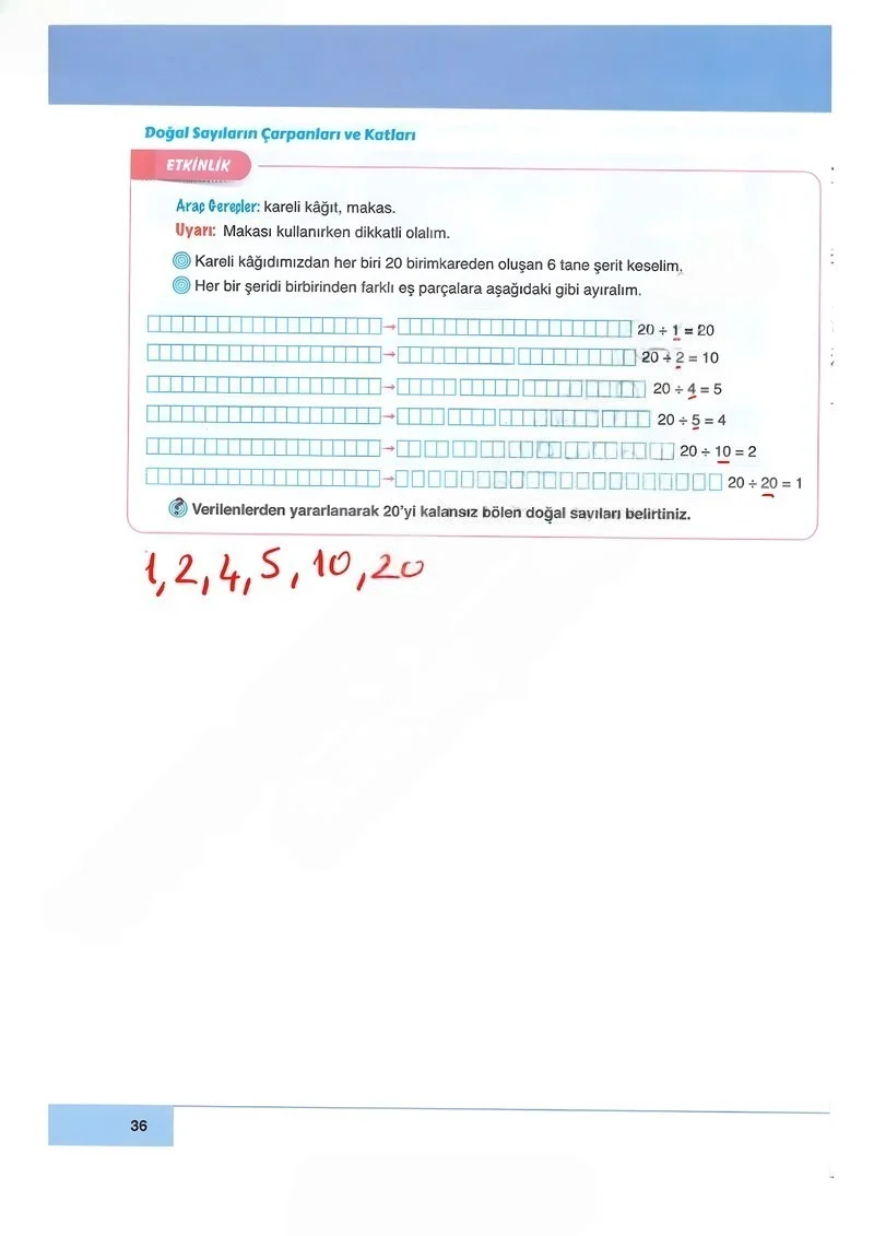 6. Sınıf Matematik Ders Kitabı Cevapları Doğa Yayınları Sayfa 36 Çözüm Görseli
