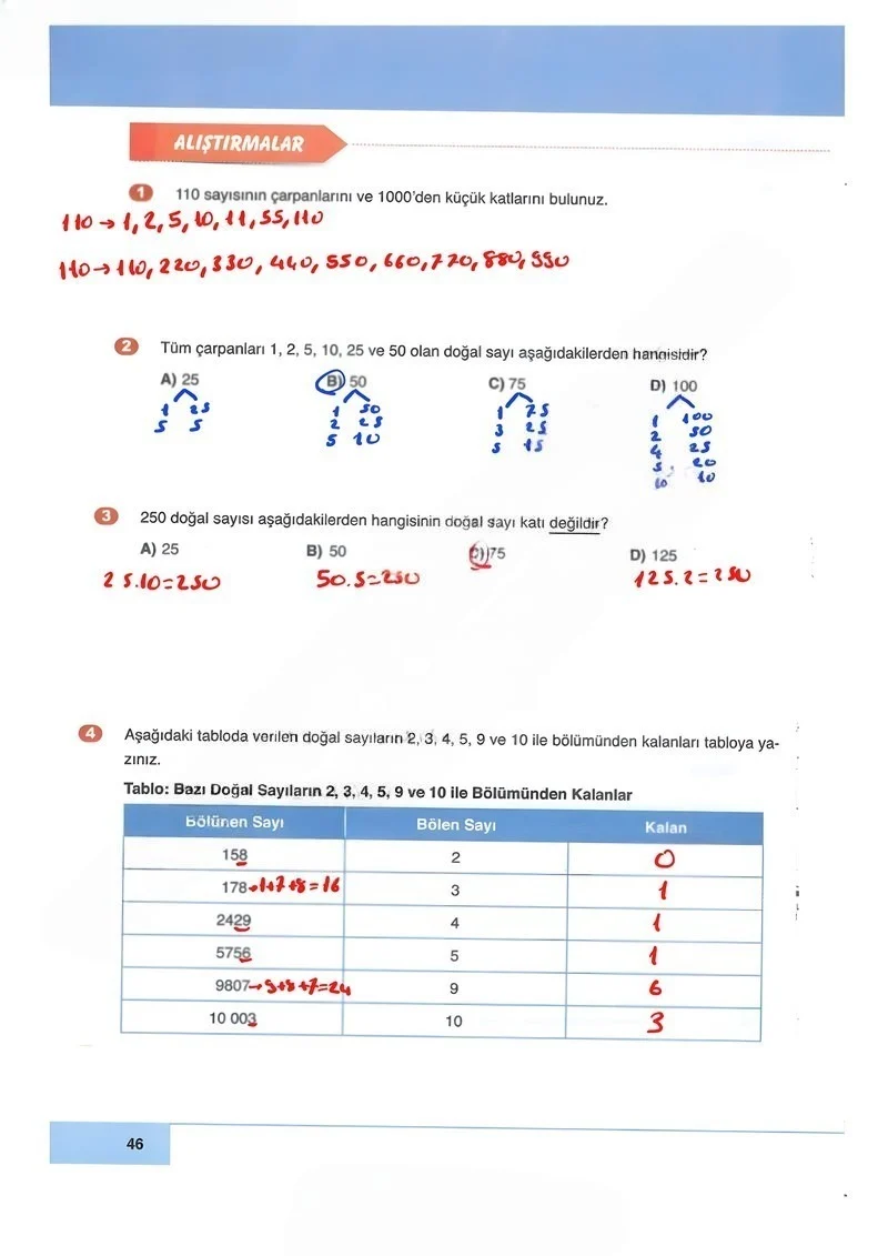 6. Sınıf Matematik Ders Kitabı Cevapları Doğa Yayınları Sayfa 46 Çözüm Görseli