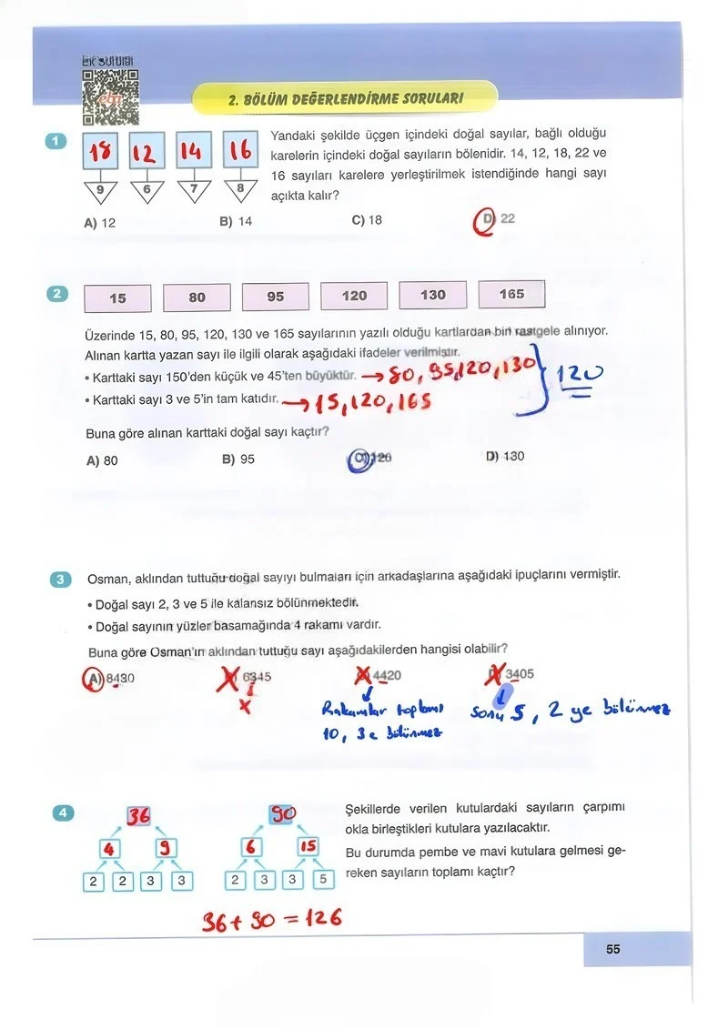 6. Sınıf Matematik Ders Kitabı Cevapları Doğa Yayınları Sayfa 55 Çözüm Görseli