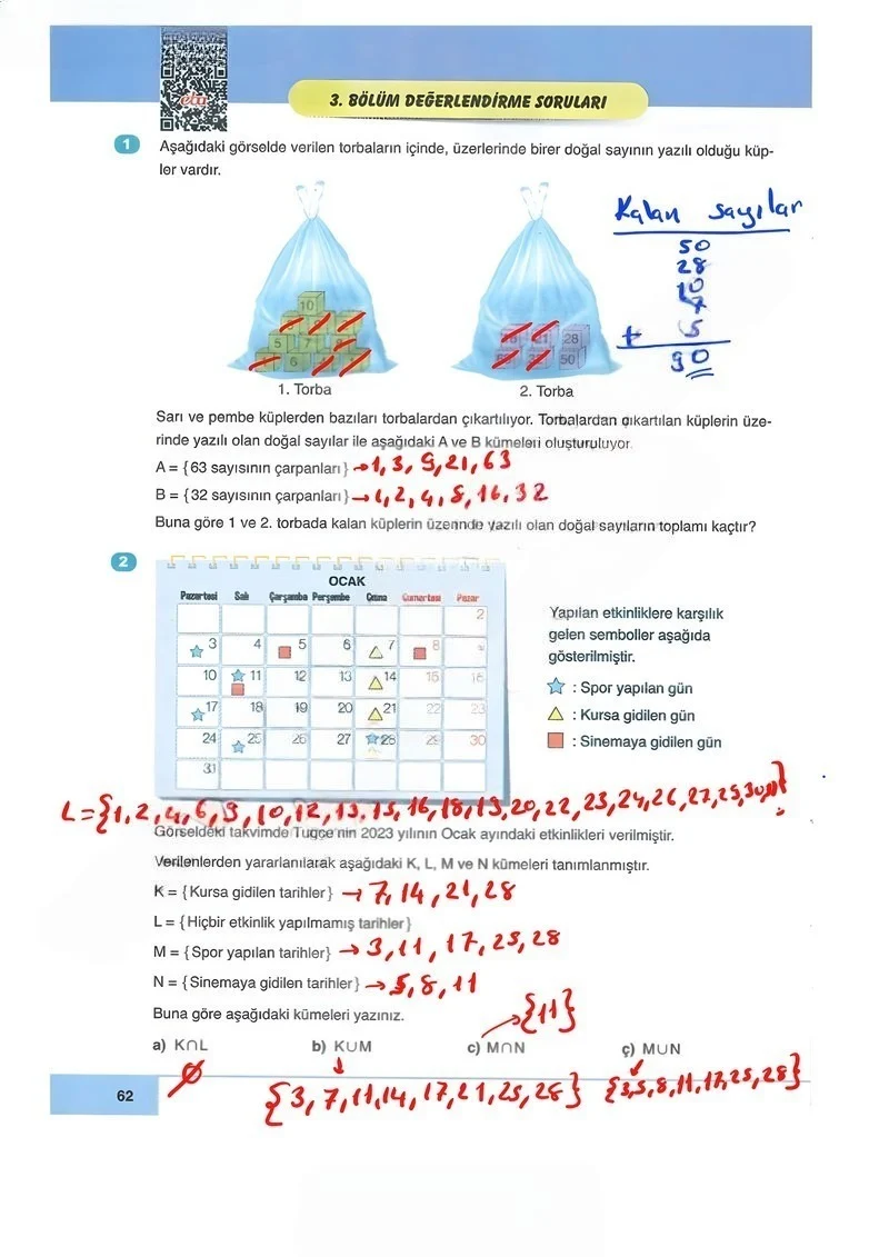 6. Sınıf Matematik Ders Kitabı Cevapları Doğa Yayınları Sayfa 62 Çözüm Görseli