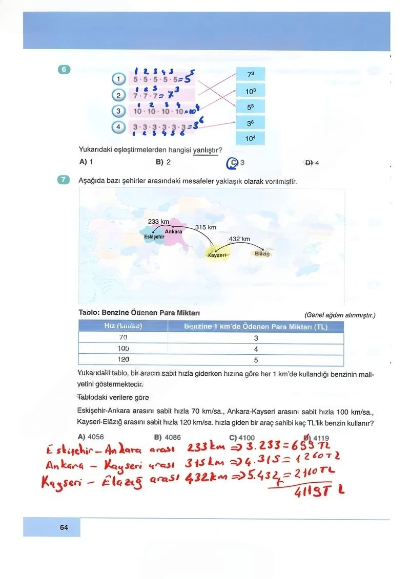 6. Sınıf Matematik Ders Kitabı Cevapları Doğa Yayınları Sayfa 64 Çözüm Görseli