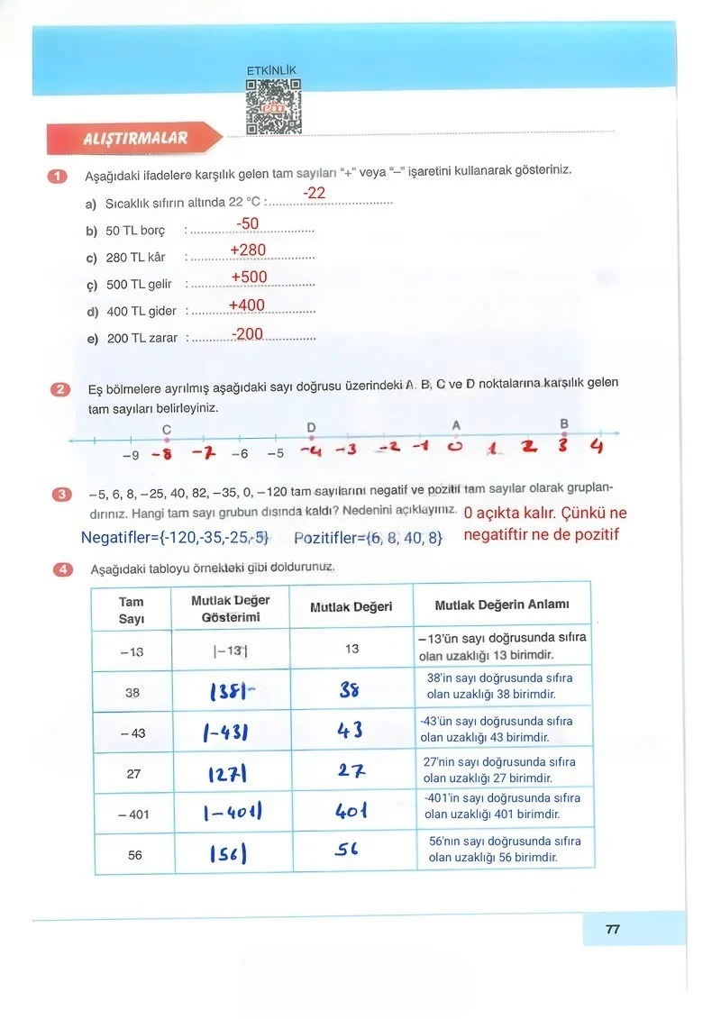 6. Sınıf Matematik Ders Kitabı Cevapları Doğa Yayınları Sayfa 77 Çözüm Görseli