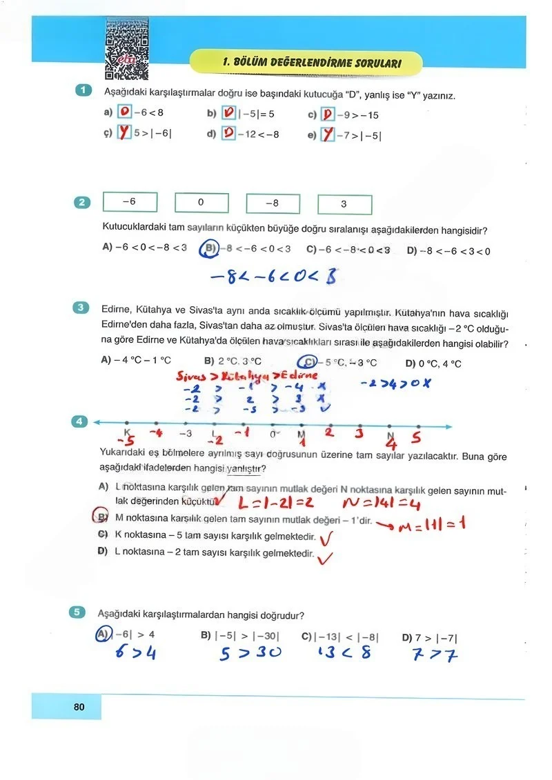 6. Sınıf Matematik Ders Kitabı Cevapları Doğa Yayınları Sayfa 80 Çözüm Görseli