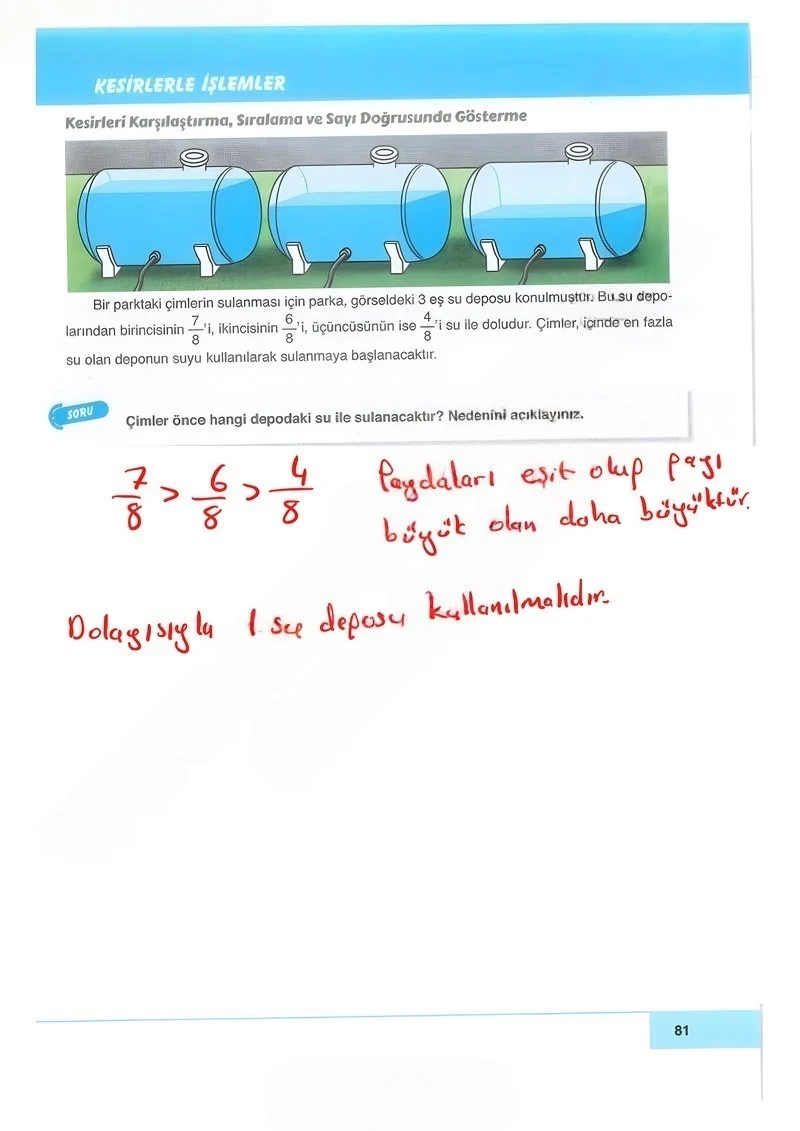 6. Sınıf Matematik Ders Kitabı Cevapları Doğa Yayınları Sayfa 81 Çözüm Görseli