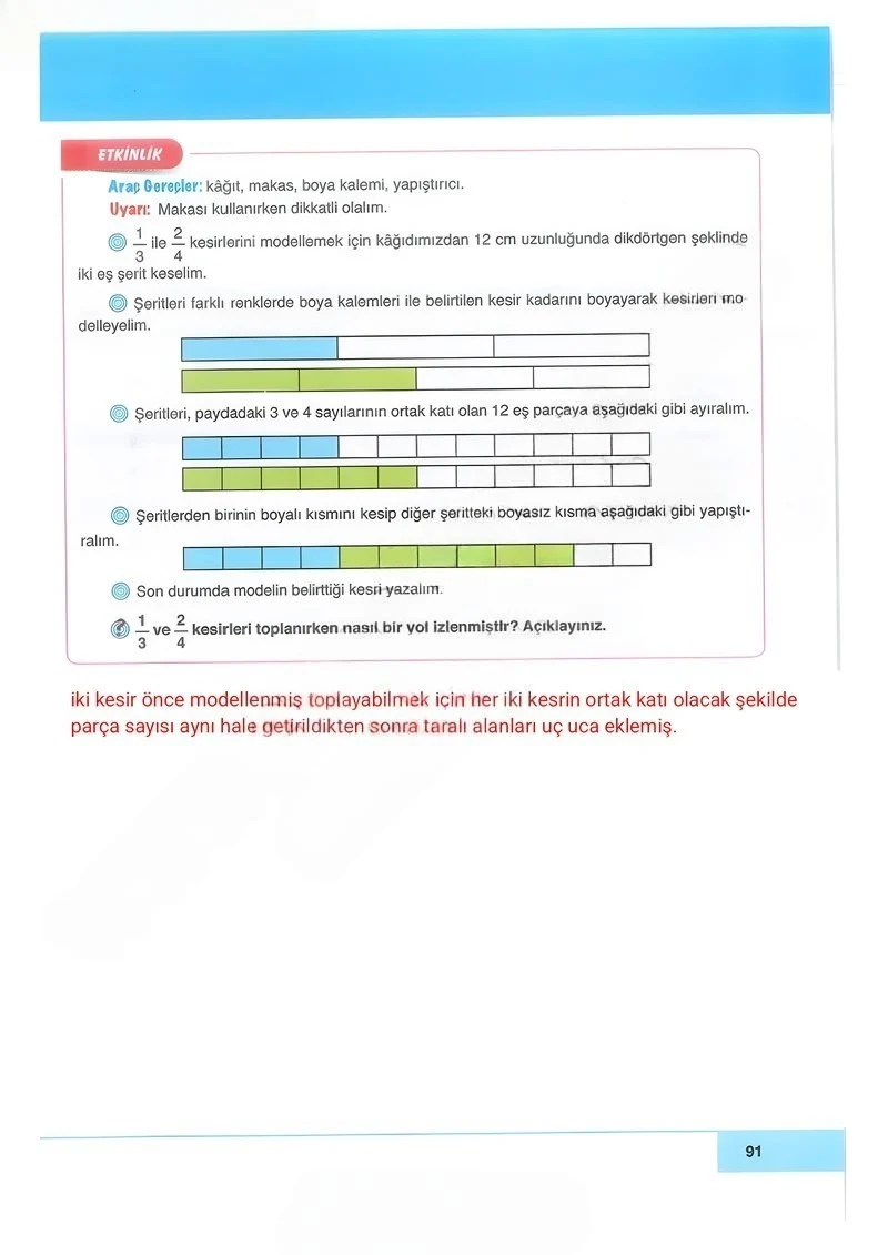 6. Sınıf Matematik Ders Kitabı Cevapları Doğa Yayınları Sayfa 91 Çözüm Görseli