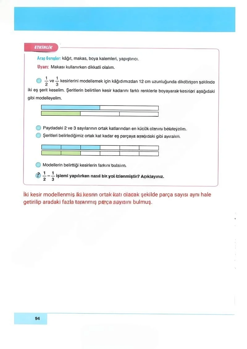 6. Sınıf Matematik Ders Kitabı Cevapları Doğa Yayınları Sayfa 94 Çözüm Görseli