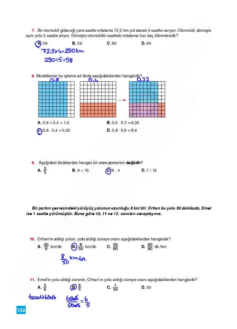 6. Sınıf Matematik Ders Kitabı Cevapları Koza Yayınları Sayfa 132 Çözüm Görseli