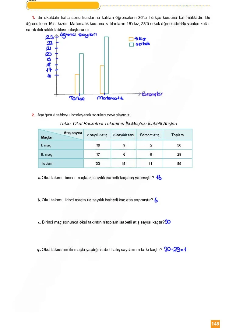 6. Sınıf Matematik Ders Kitabı Cevapları Koza Yayınları Sayfa 149 Çözüm Görseli