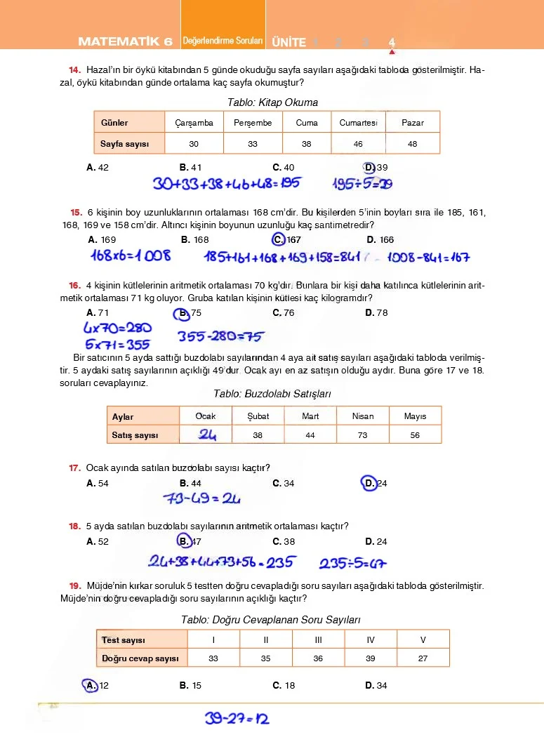 6. Sınıf Matematik Ders Kitabı Cevapları Koza Yayınları Sayfa 160 Çözüm Görseli