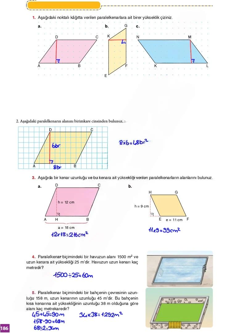 6. Sınıf Matematik Ders Kitabı Cevapları Koza Yayınları Sayfa 186 Çözüm Görseli