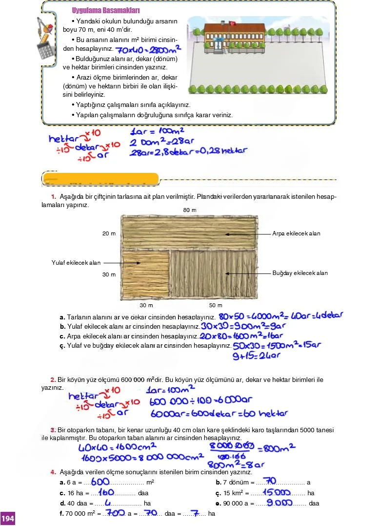 6. Sınıf Matematik Ders Kitabı Cevapları Koza Yayınları Sayfa 194 Çözüm Görseli