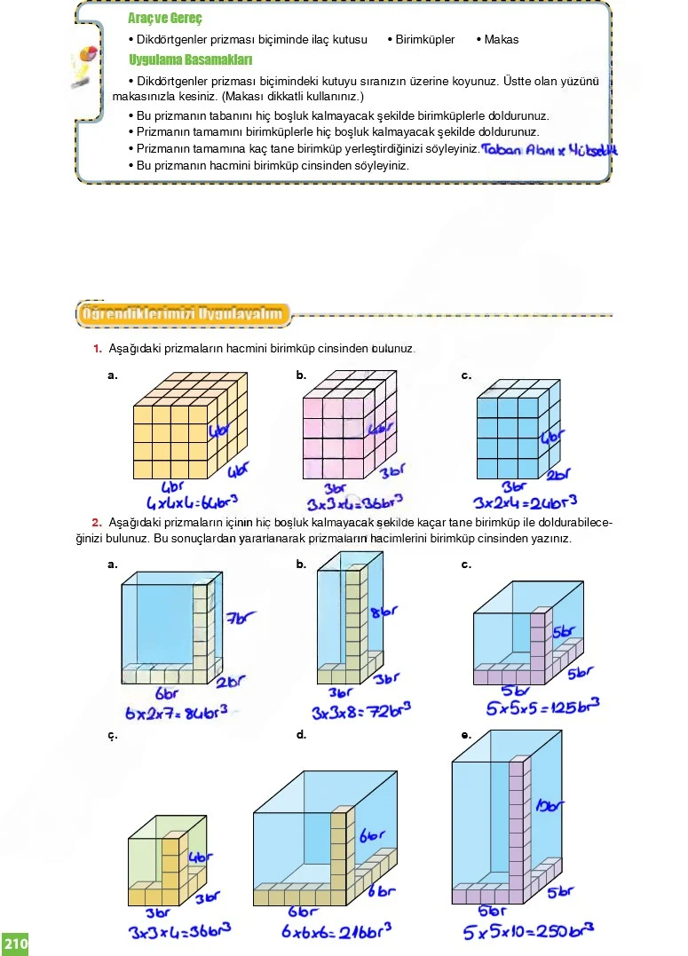 6. Sınıf Matematik Ders Kitabı Cevapları Koza Yayınları Sayfa 210 Çözüm Görseli