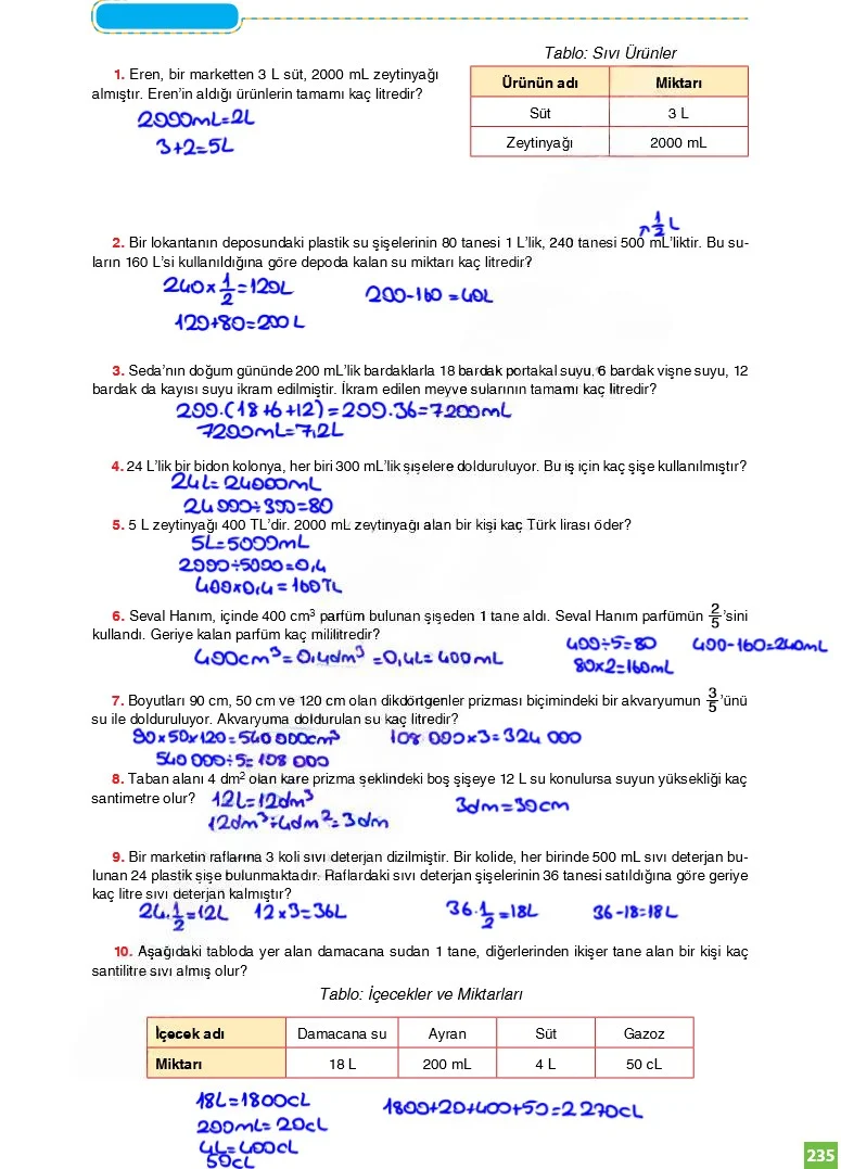 6. Sınıf Matematik Ders Kitabı Cevapları Koza Yayınları Sayfa 235 Çözüm Görseli
