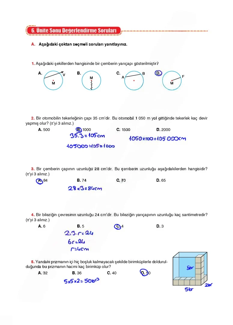 6. Sınıf Matematik Ders Kitabı Cevapları Koza Yayınları Sayfa 236 Çözüm Görseli