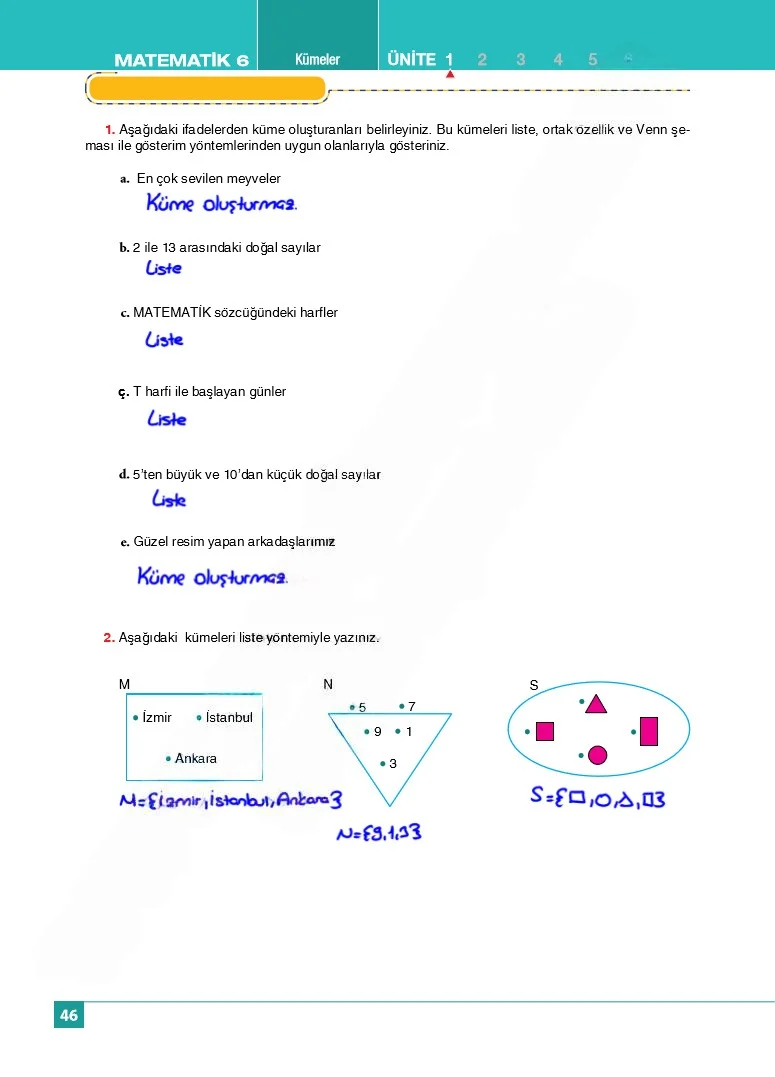 6. Sınıf Matematik Ders Kitabı Cevapları Koza Yayınları Sayfa 46 Çözüm Görseli