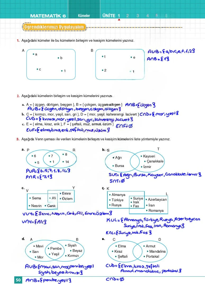 6. Sınıf Matematik Ders Kitabı Cevapları Koza Yayınları Sayfa 50 Çözüm Görseli