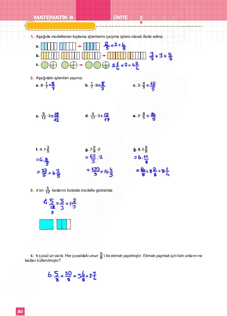 6. Sınıf Matematik Ders Kitabı Cevapları Koza Yayınları Sayfa 80 Çözüm Görseli